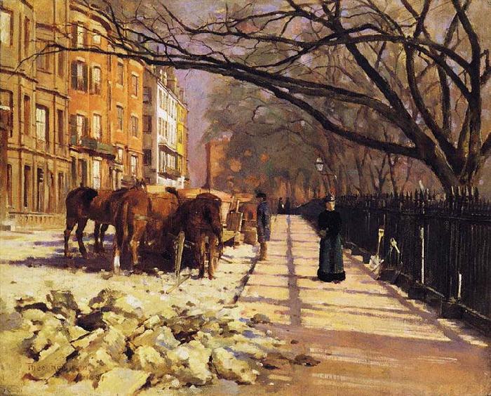 Theodore Robinson Beacon Street, Boston Sweden oil painting art